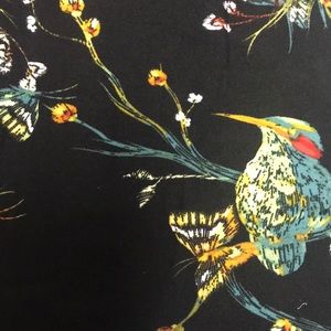 Black background Hummingbird leggings fits like TC